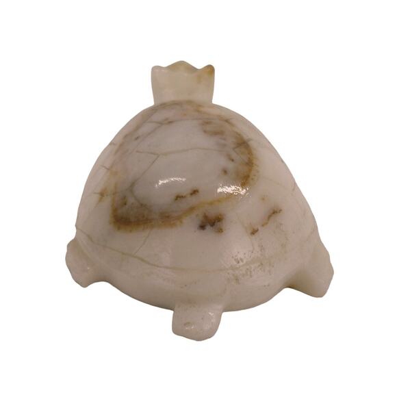 Hand Carved Natural Alabaster Marble Turtle Tortoise Figurine 4.25" Long - Picture 3 of 6